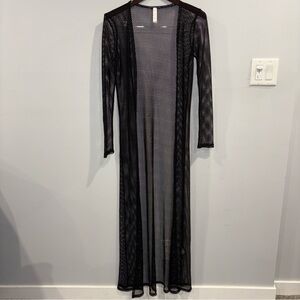 Black Sheer Long Sleeve Duster